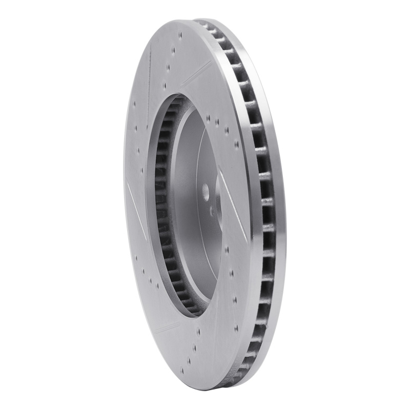 Lexus IS250 Brake Rotor (1) - Front Right - R1 Concepts - Drilled & Slotted - Silver - `02-`15